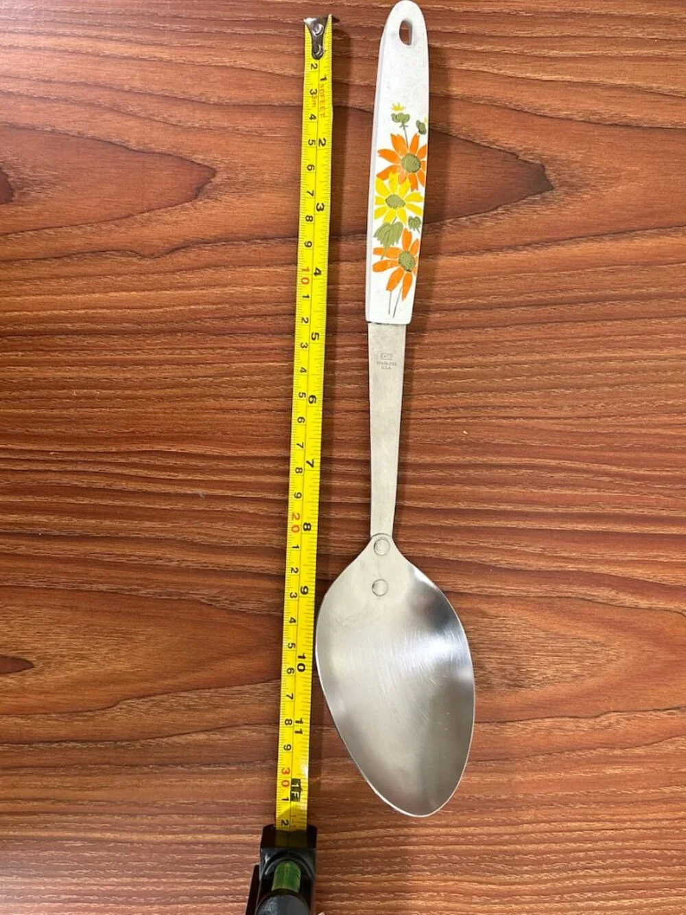 Vintage EKCO Stainless Floral Serving Spoon
